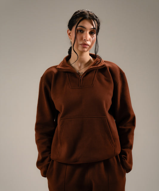 Half-Zip Sweatshirt - Cocoa