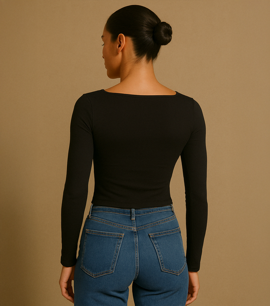 SQUARE NECKLINE T-SHIRT - SHADOWS