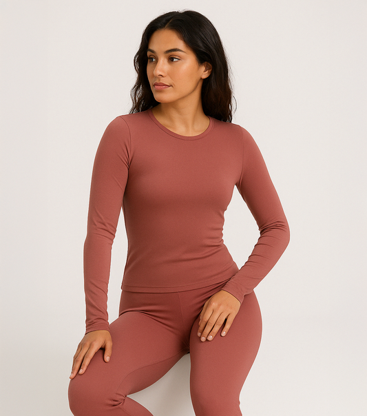 LONG SLEEVE T-SHIRT - DUSKY ROSE