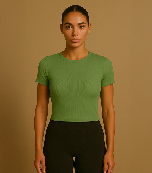 MICRO-RIBBED SHORT SLEEVE T-SHIRT - MEADOWS